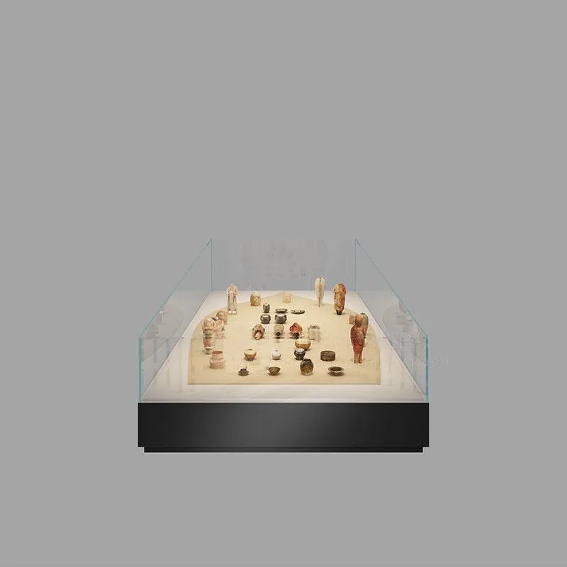 Museum sloping glass display cabinet design Customizable display cabinets — view 3