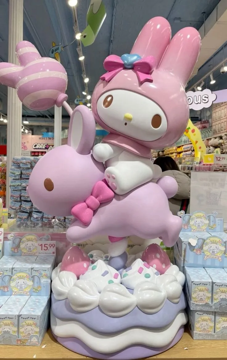 My Melody Fiberglass Sculpture for Kawaii Retail & Party Decor