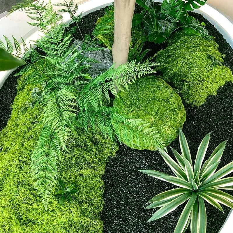 Natural Shape Artificial Tree Full Landscape with Ground Faux Plants & Moss — view 3