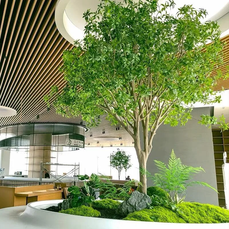Natural Shape Artificial Tree Full Landscape with Ground Faux Plants & Moss — view 5
