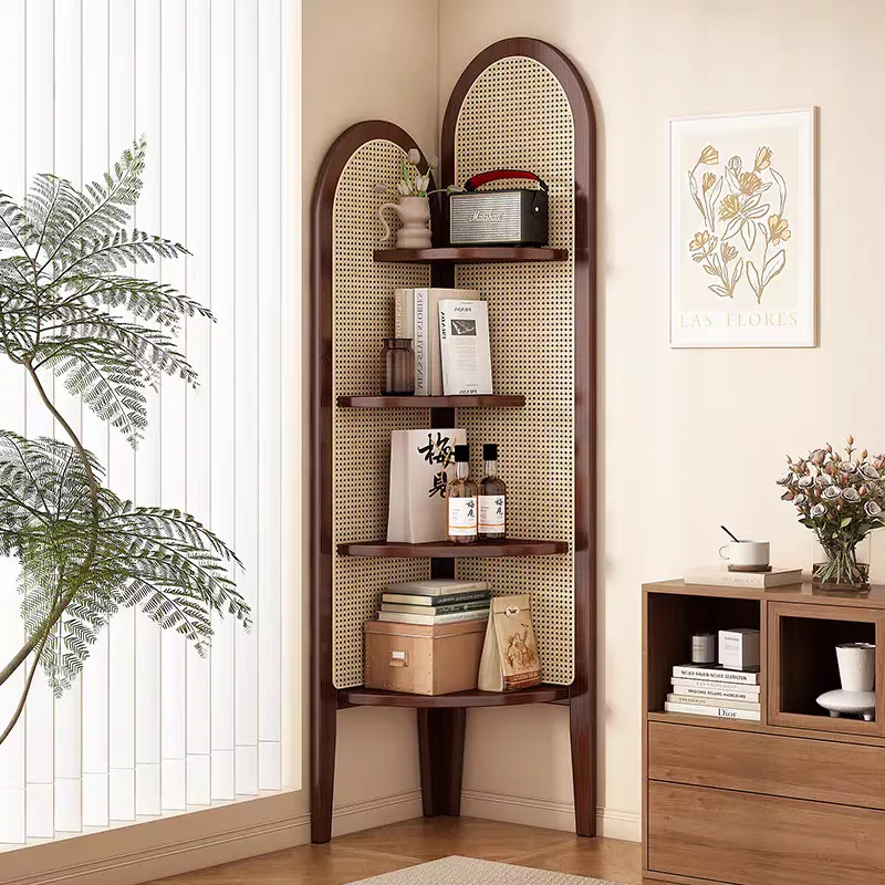 New Chinese rattan home display cabinet & custom commercial corner cabinet — view 3