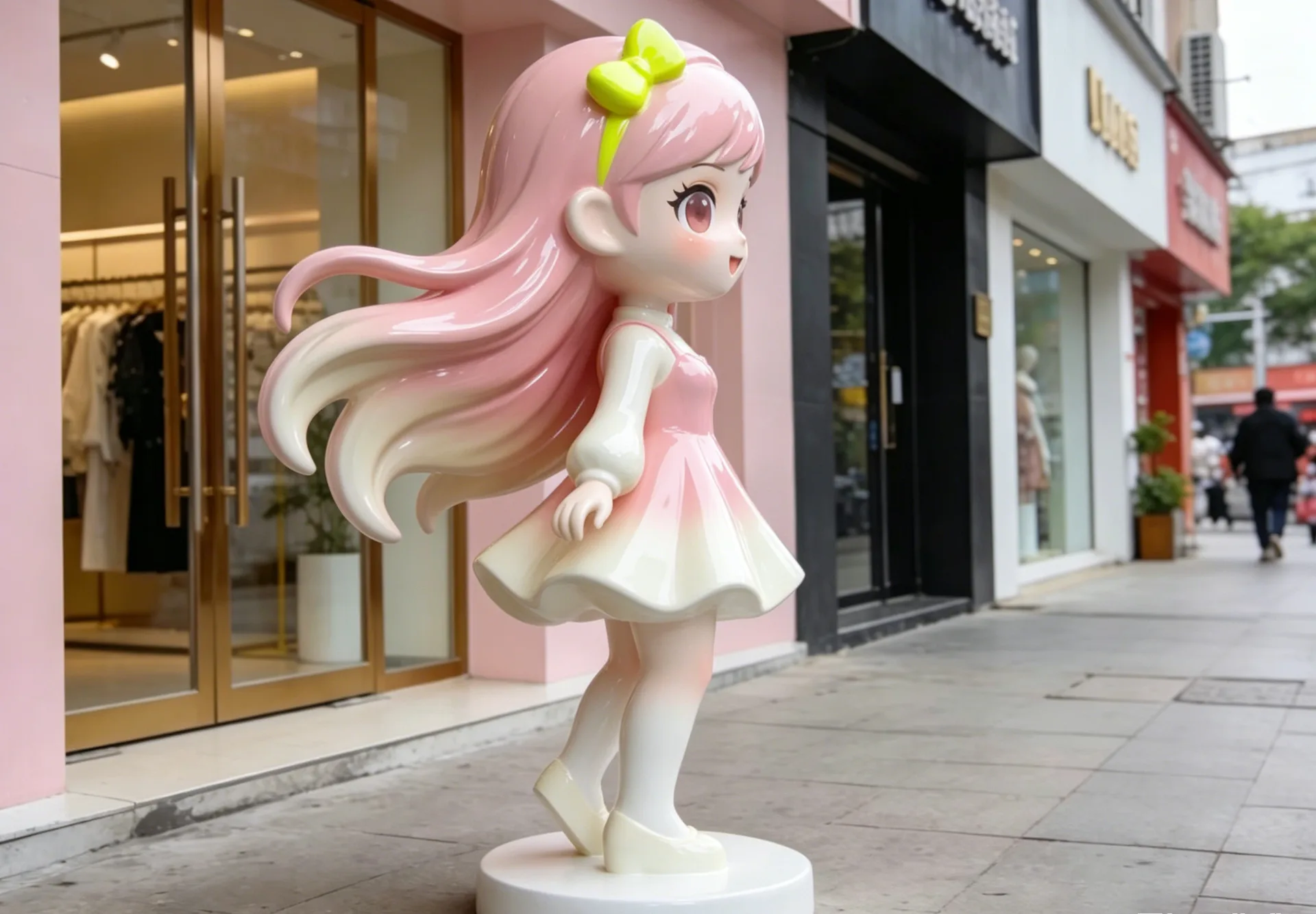 New Design Cartoon Girl Fiberglass Sculpture Wholesale Commercial Decor Statue for Sale — view 3