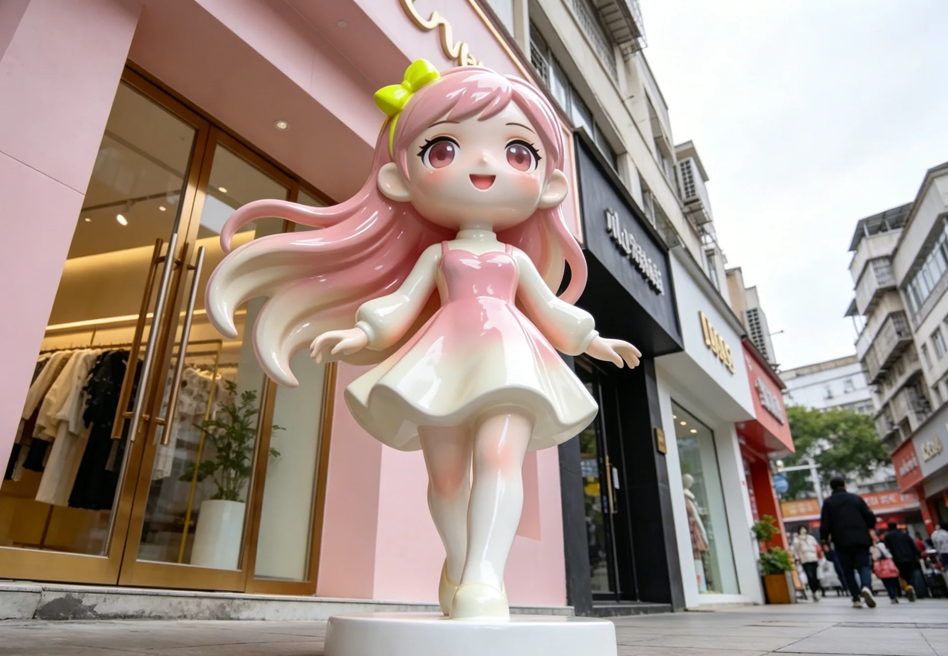 New Design Cartoon Girl Fiberglass Sculpture Wholesale Commercial Decor Statue for Sale — view 5