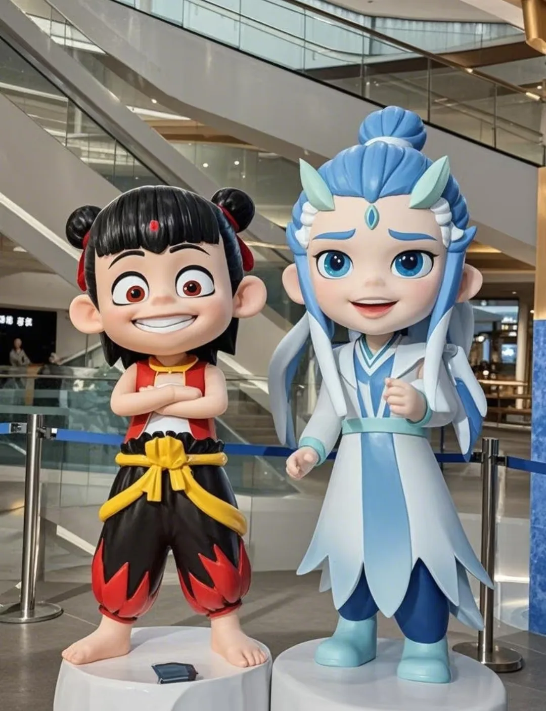 Nezha & Ao Bing Fiberglass Sculptures | Customizable Mall Character Statues