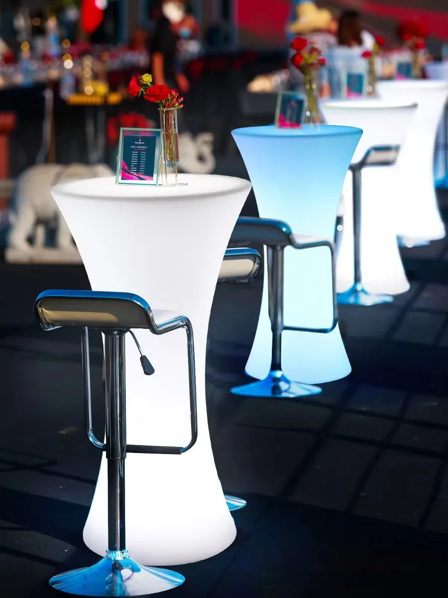 nique and cool bar tables and chairs with LED lights — view 3