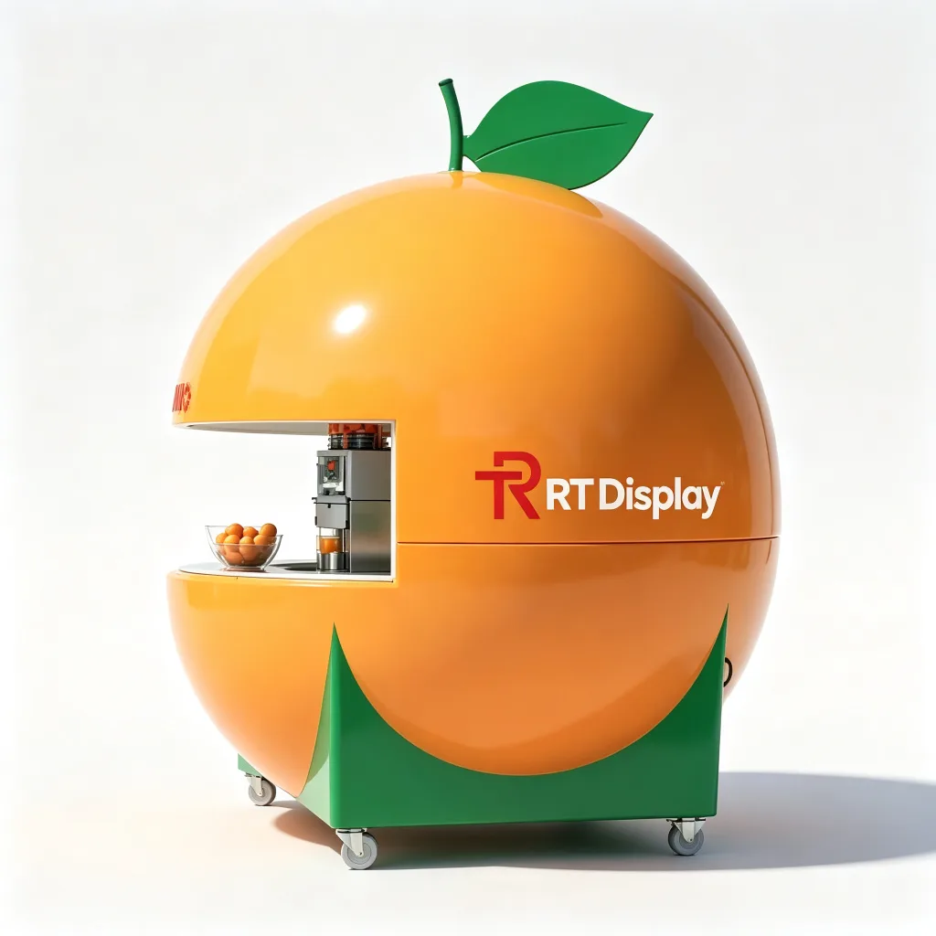 Orange-Shaped Fiberglass Outdoor Beach Kiosk 2000x1800x2400mm Juice Bar — view 3