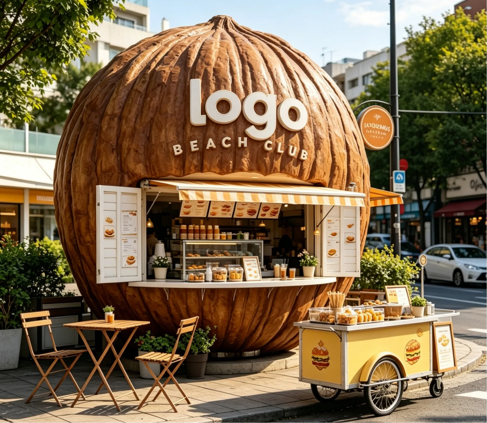 Out Door Coconut Kiosk with Mobile Cart for Beach & Events — view 3