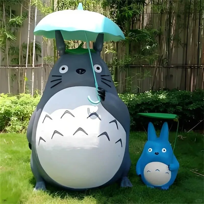 Outdoor Cartoon Hayao Miyazaki Totoro Fiberglass Sculpture – Complete Group Totoro Landscape Ornament For Scenic Park Internet-Famous Check- — view 4