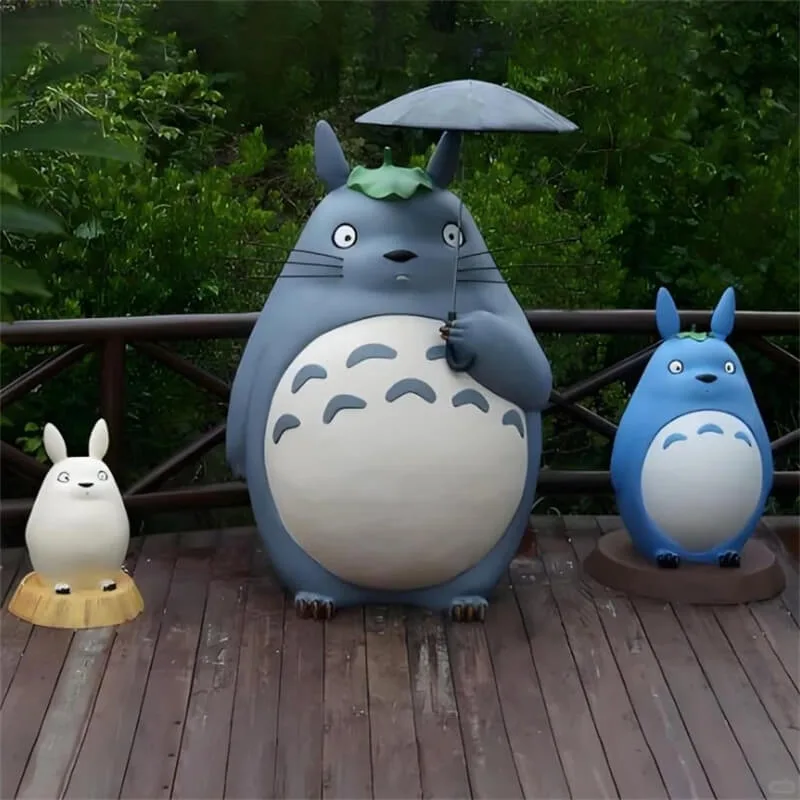 Outdoor Cartoon Hayao Miyazaki Totoro Fiberglass Sculpture – Complete Group Totoro Landscape Ornament For Scenic Park Internet-Famous Check- — view 3