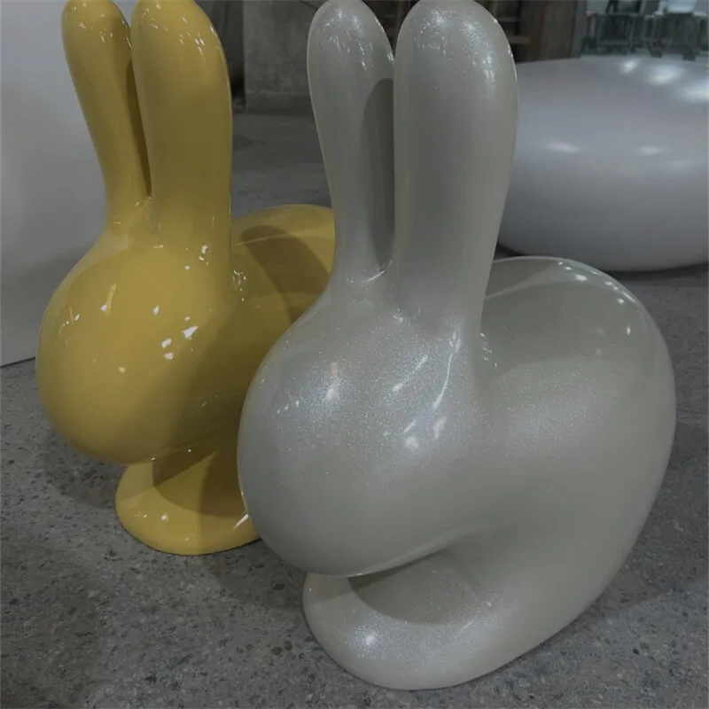 Outdoor Fiberglass Table & Chair Set | Rabbit-Shaped Garden Furniture for Forest Parks — view 3