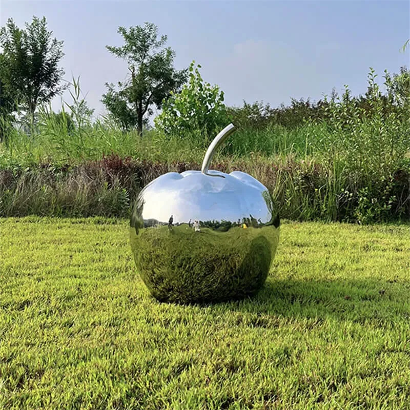 Outdoor Realistic Apple Fiberglass Sculpture | Park and Farm Themed Landscape Decor — view 4