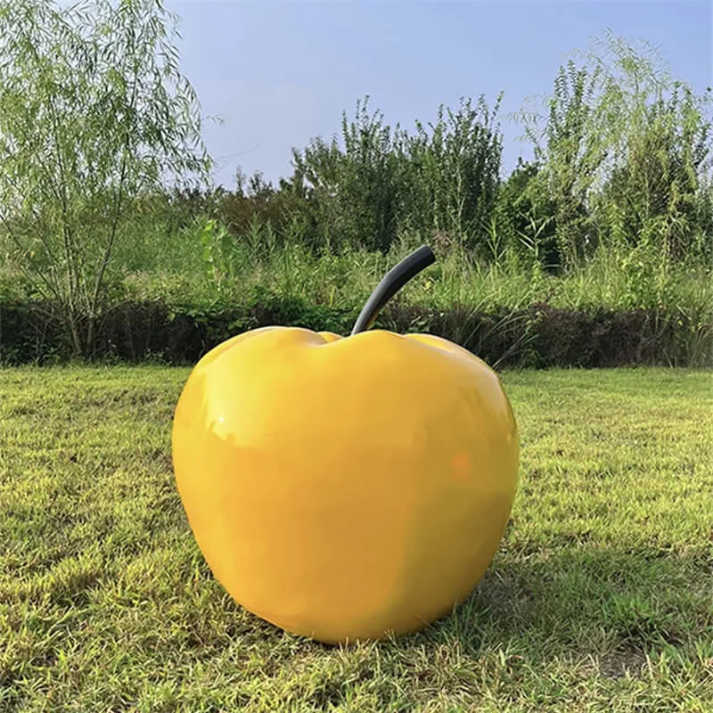 Outdoor Realistic Apple Fiberglass Sculpture | Park and Farm Themed Landscape Decor — view 3