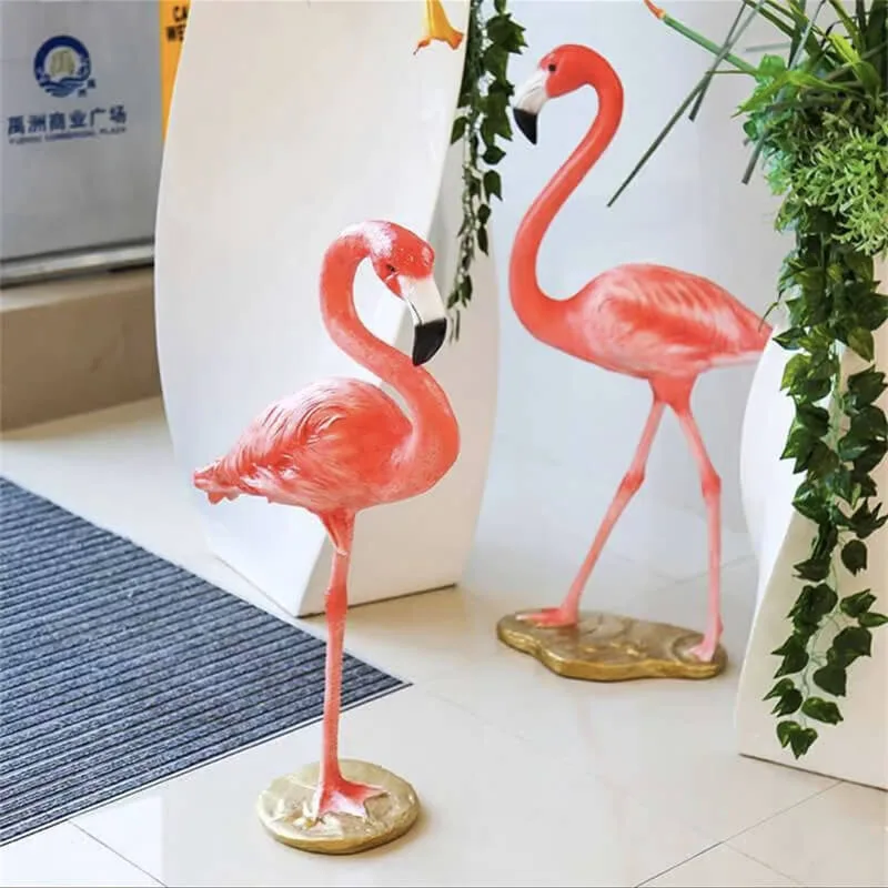 Outdoor Simulated Flamingo Fiberglass Sculpture | Popular Photo Spot Decor for Gardens and Malls — view 4