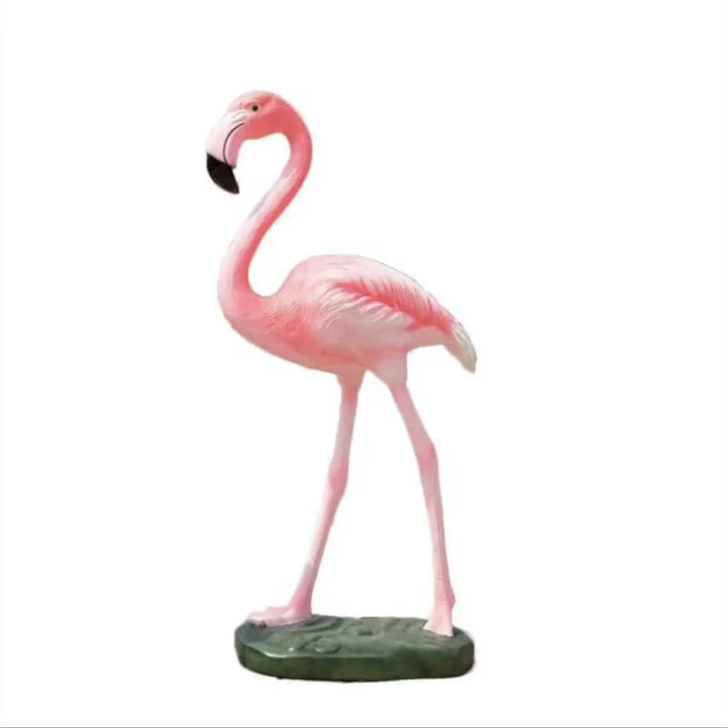 Outdoor Simulated Flamingo Fiberglass Sculpture | Popular Photo Spot Decor for Gardens and Malls