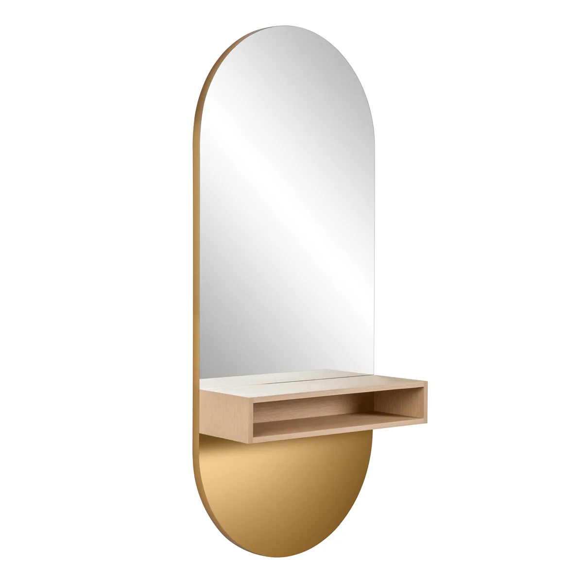 Oval brushed stainless steel wall cabinet salon styling station for sale — view 3