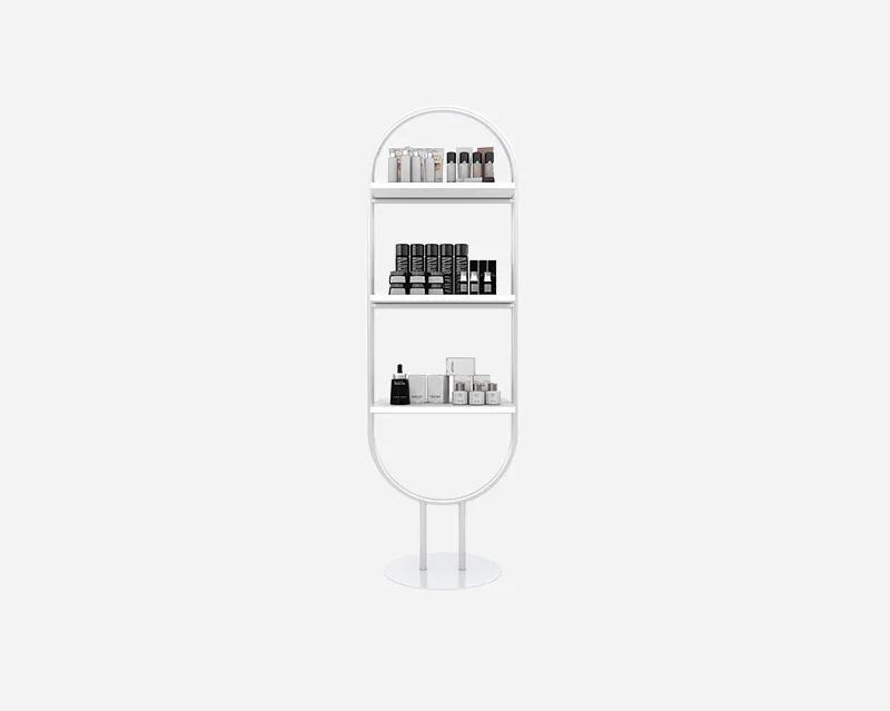 Oval metal cosmetics retail display shelf & fashion retail dispaly — view 4