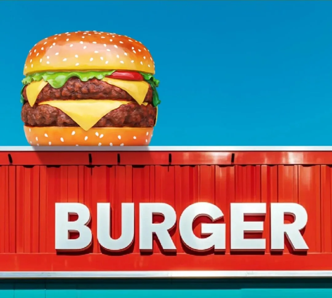 Oversized FRP Burger Sculpture for Fast Food Shop, Mall & Restaurant Front Decor — view 4