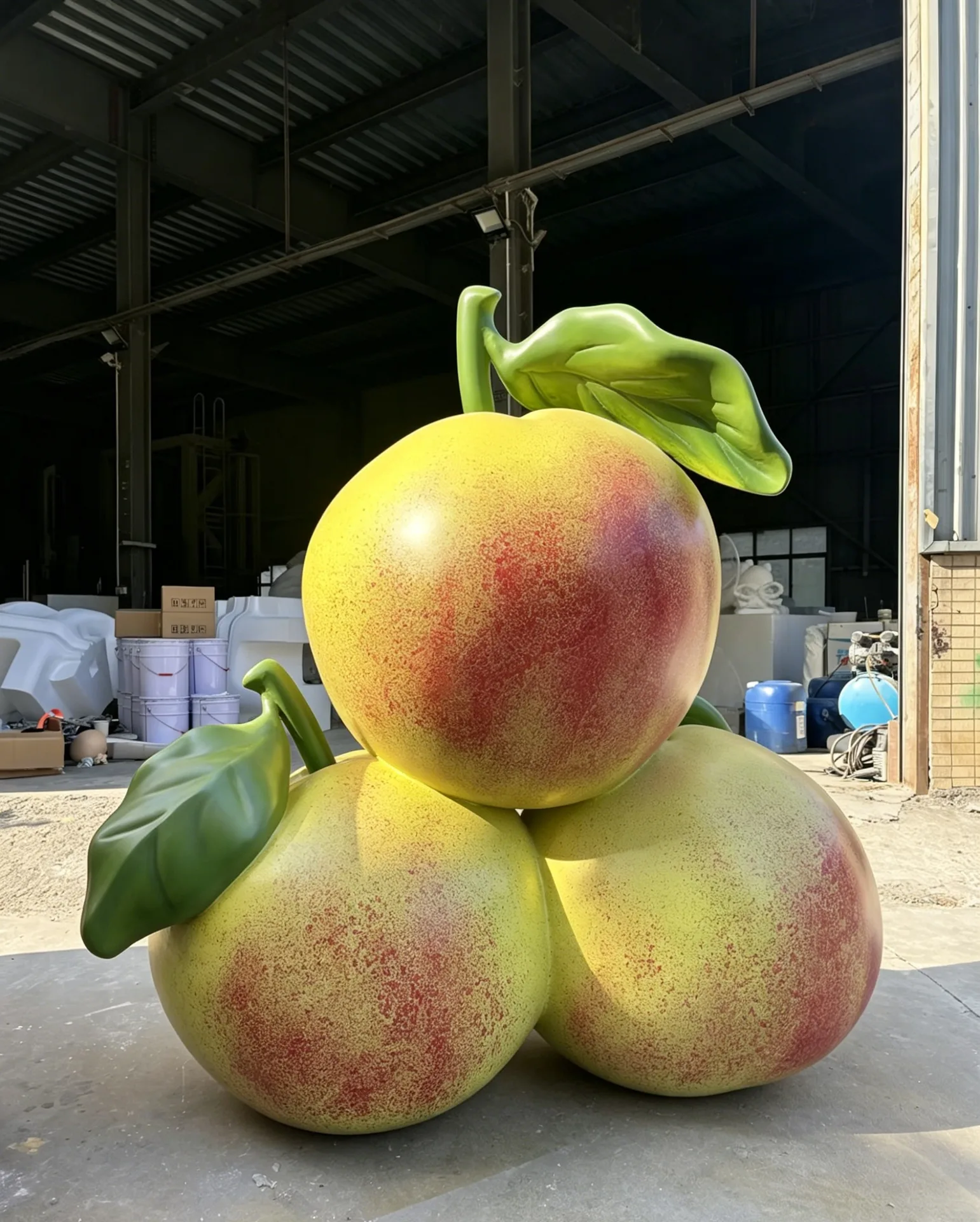 Oversized Fruit Statue: Custom Fiberglass Plum Sculpture for Outdoor Landscaping — view 3