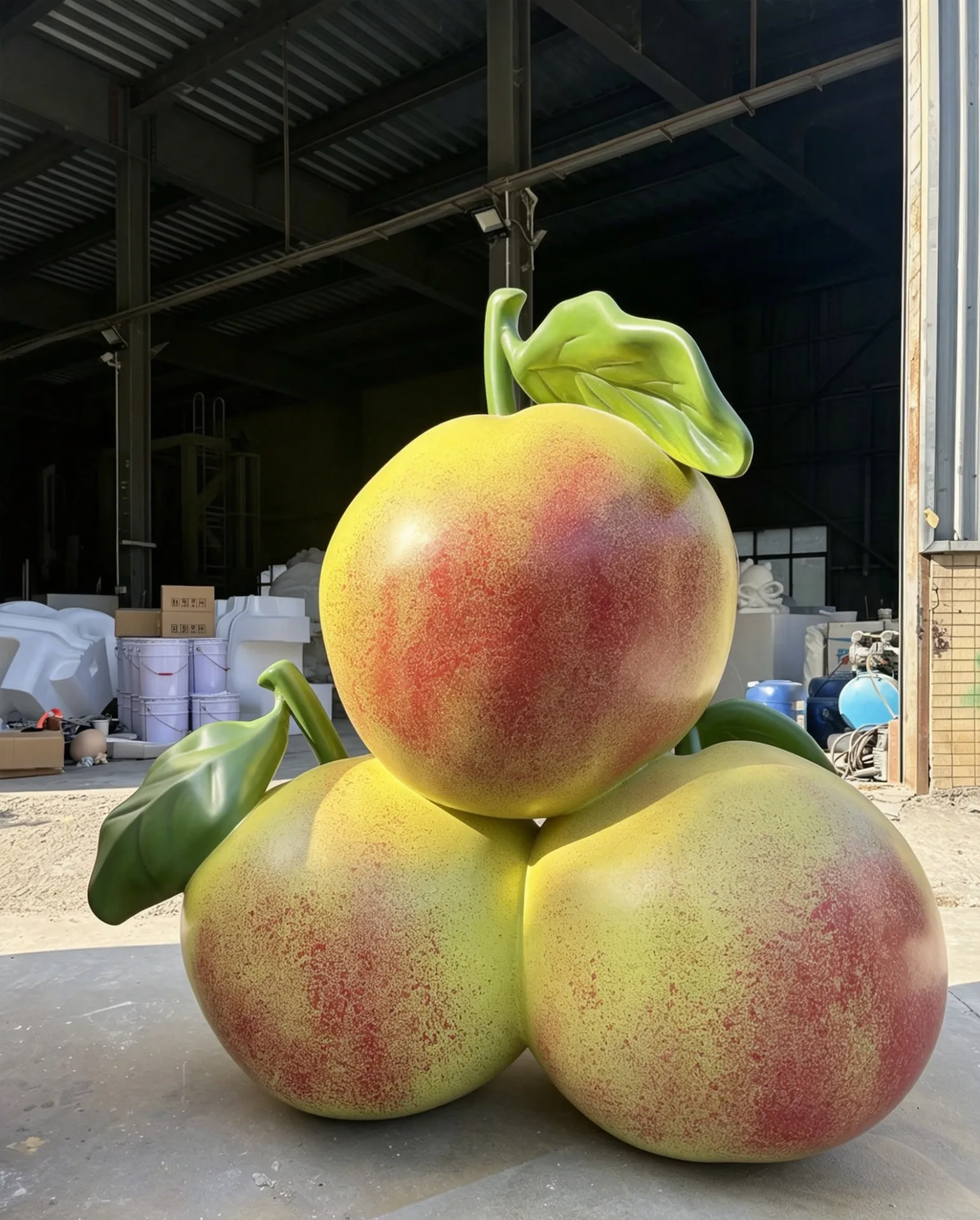 Oversized Fruit Statue: Custom Fiberglass Plum Sculpture for Outdoor Landscaping — view 2