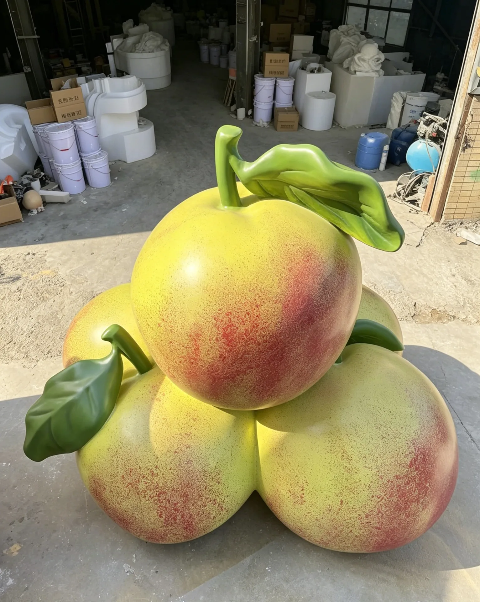 Oversized Fruit Statue: Custom Fiberglass Plum Sculpture for Outdoor Landscaping — view 4
