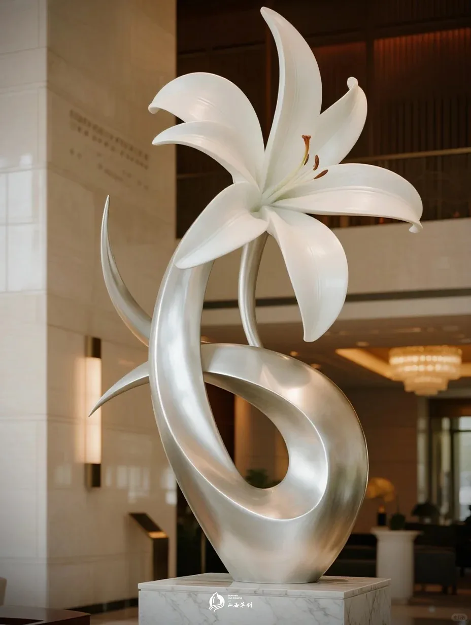 Oversized Lily Sculptures — Show-Stopping Lobby Art for Hotels, Malls & Luxury Entrances — view 2