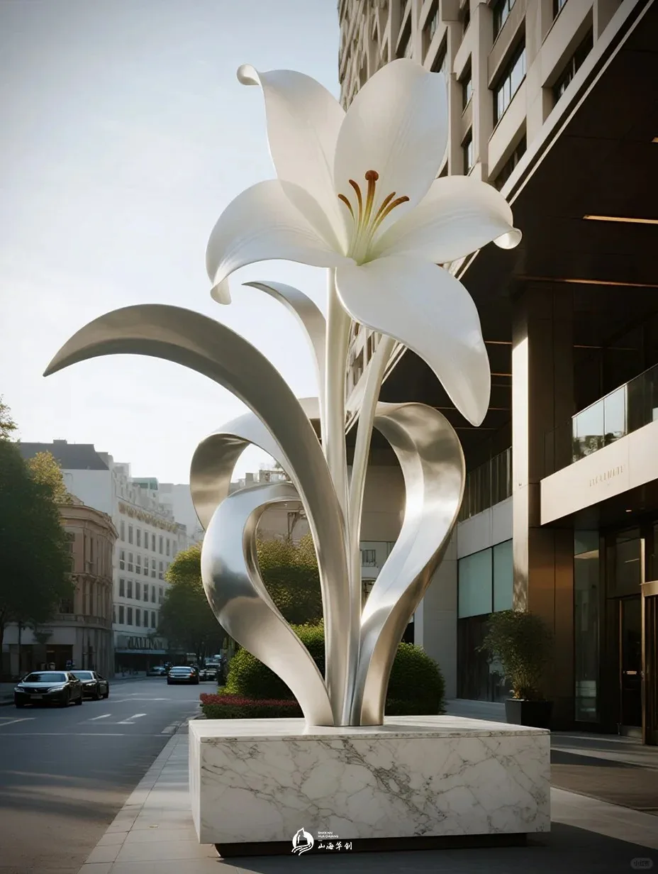 Oversized Lily Sculptures — Show-Stopping Lobby Art for Hotels, Malls & Luxury Entrances — view 3