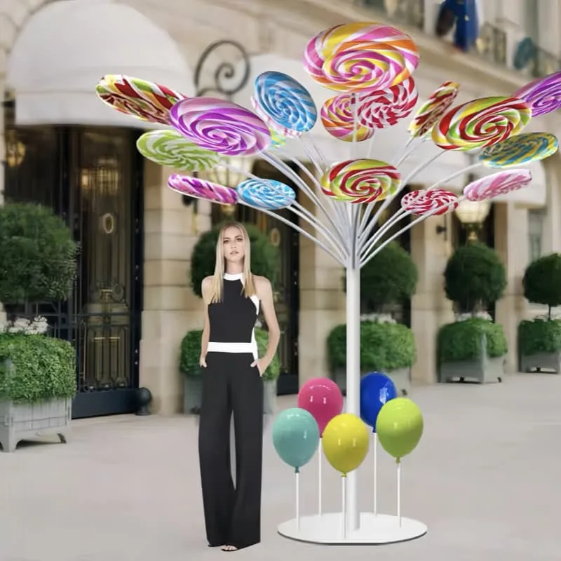 Oversized Swirl Lollipop Tree Candy Statue Retail Display Decor Prop — view 4