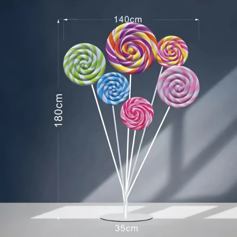 Oversized Swirl Lollipop Tree Candy Statue Retail Display Decor Prop — view 3