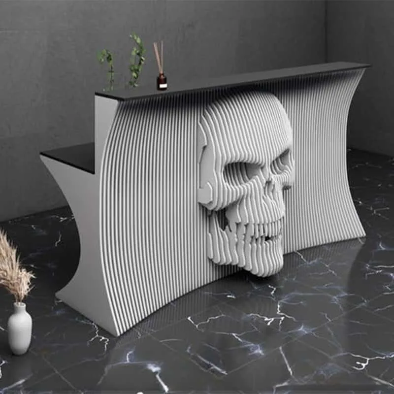 Parametric Skull 3D Carved Reception Desk for sale — view 3