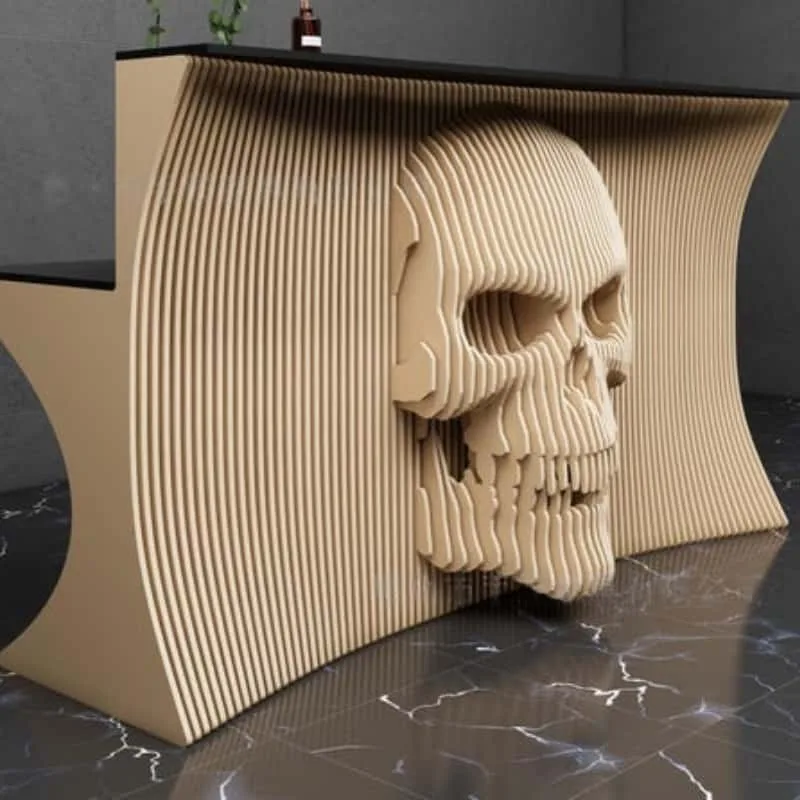 Parametric Skull 3D Carved Reception Desk for sale — view 5