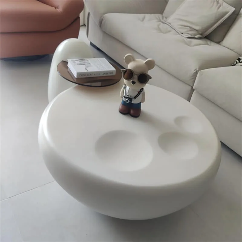 Paw‑Shaped Fiberglass Coffee Table | Cute Rounded Viral Side Table, Custom Leisure Table for Home & Commercial Use — view 3