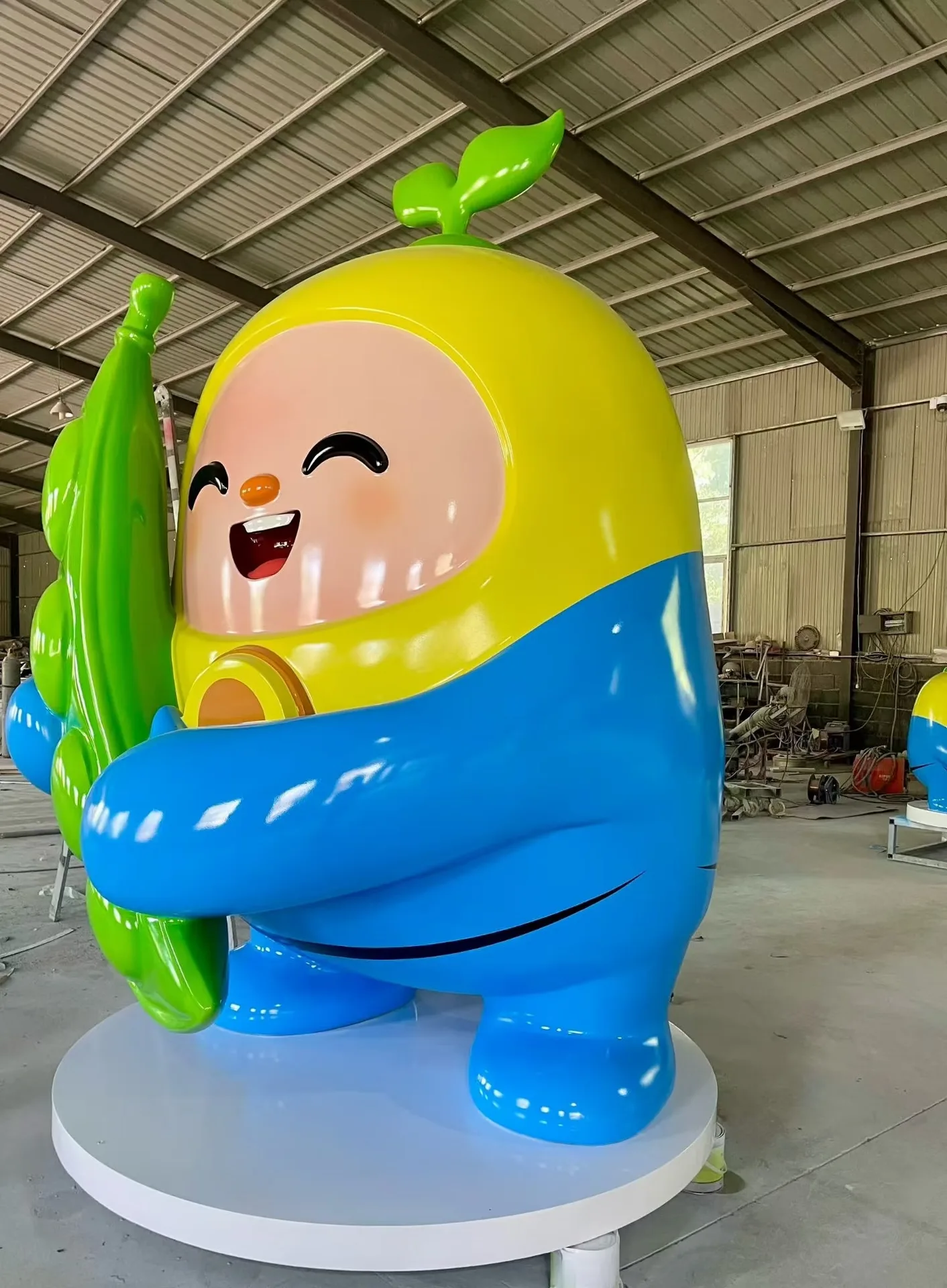 Pea Kid Fiberglass Mascot Sculpture For Farm & Grocery Store IP Ornament — view 5