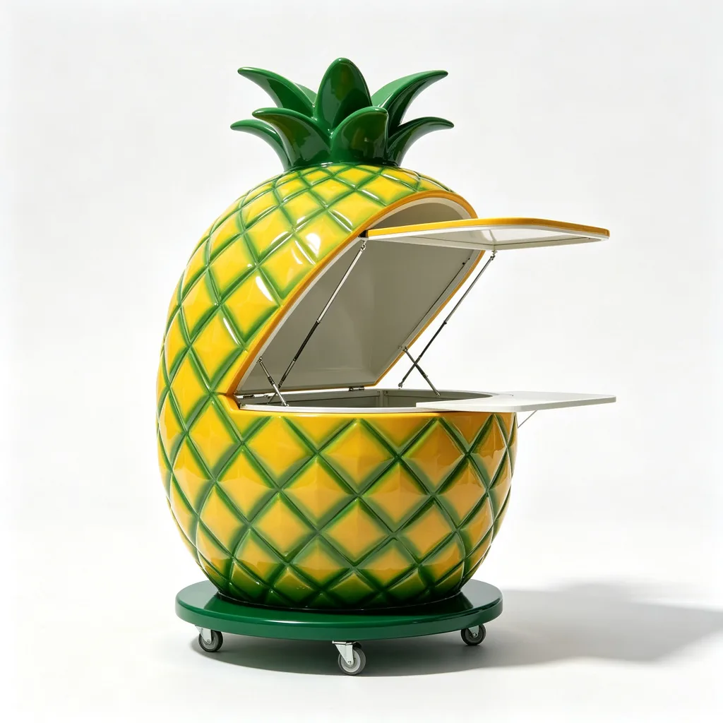 Pineapple-Shaped Fiberglass Outdoor Beach Kiosk 1800x1600x2600mm Juice Stand — view 3