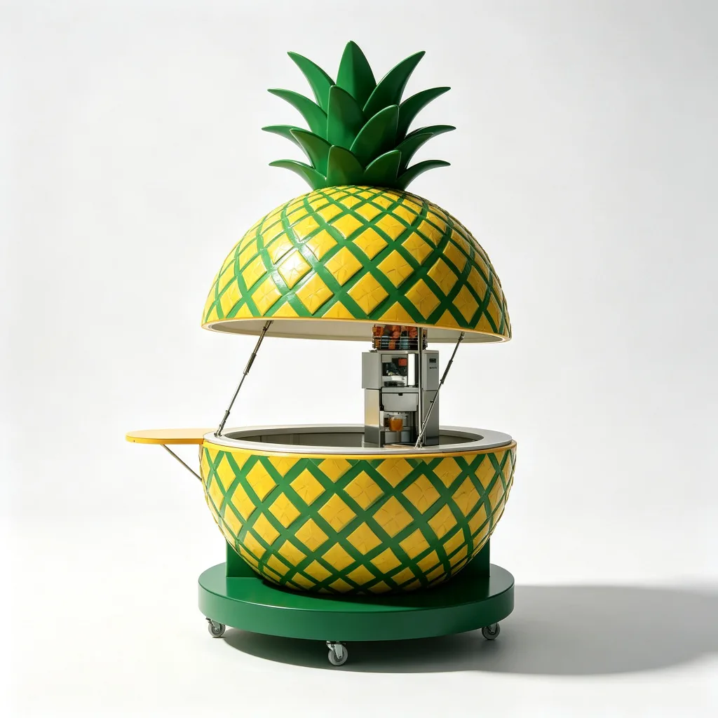 Pineapple-Shaped Fiberglass Outdoor Beach Kiosk 1800x1600x2600mm Juice Stand — view 4