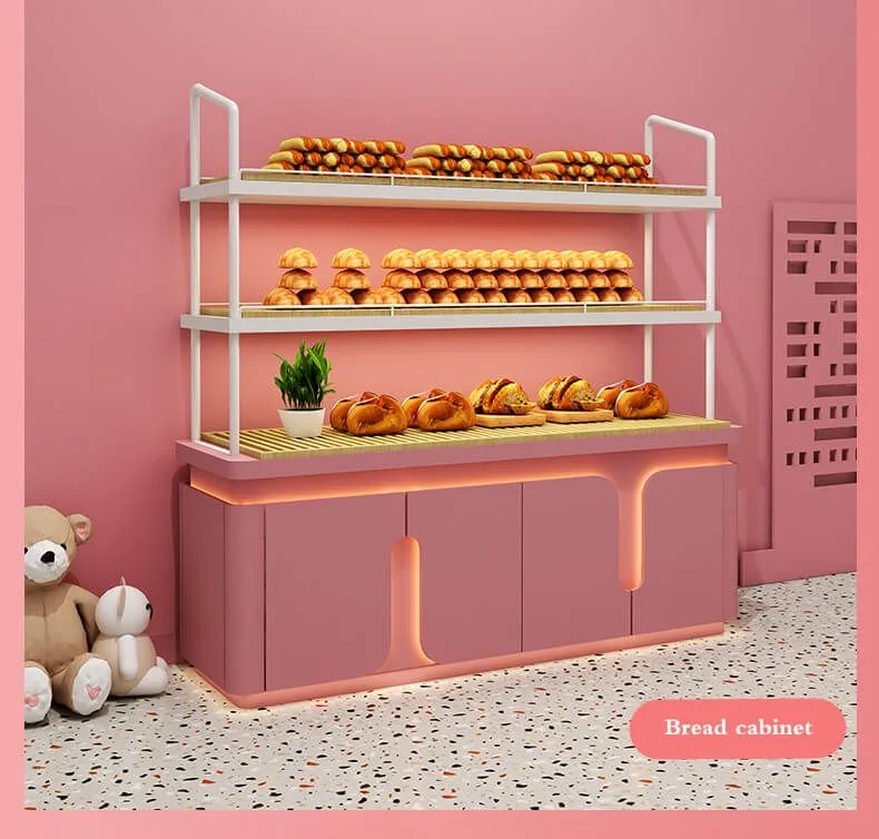Pink bakery display cabinet & bakery store furniture display case — view 3