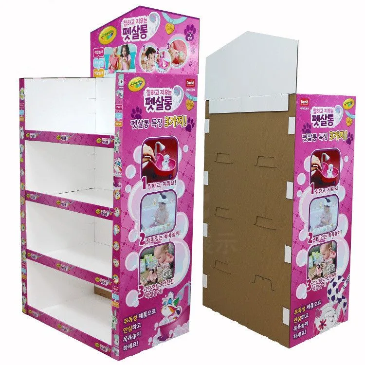 Pink children’s toy paper display stand Bulk supply of toy display racks — view 4