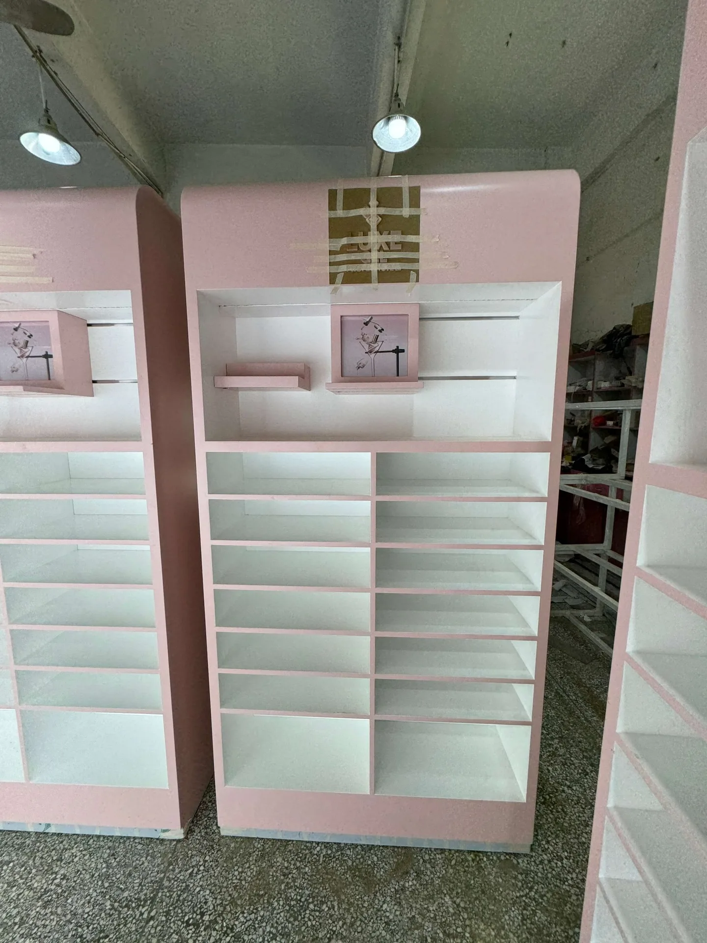 Pink Custom Nail Cabinet with LED Lighting: Spacious 8-Tier Display for Salon Gel Bottles & Care Products — view 4