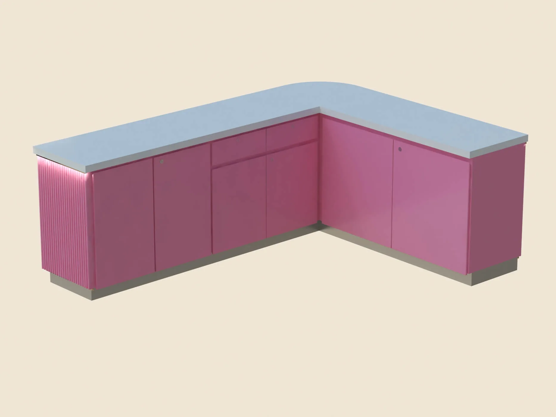Pink Reception Desk Design Round Corner Reception Desk Design On Sale — view 3