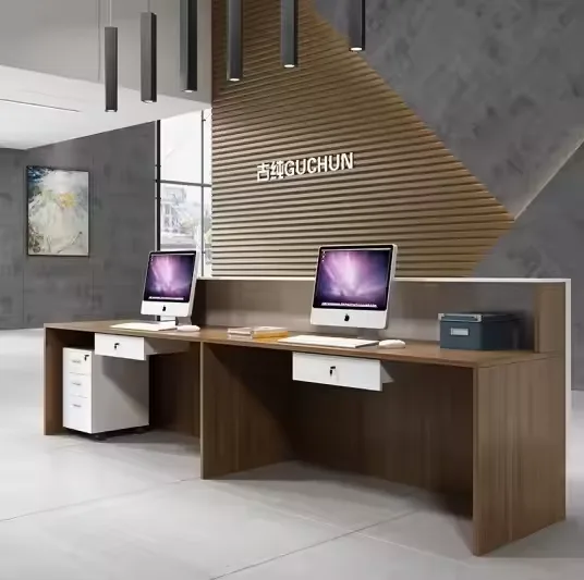 Pink stylish office reception desk in hot selling — view 3