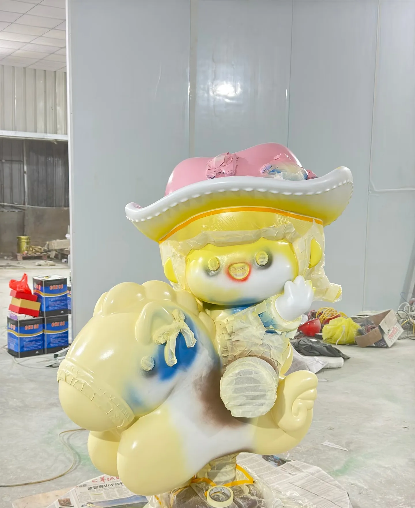 Playful Cowboy Mascot Sculpture: Premium Fiberglass for Brand Spaces — view 5