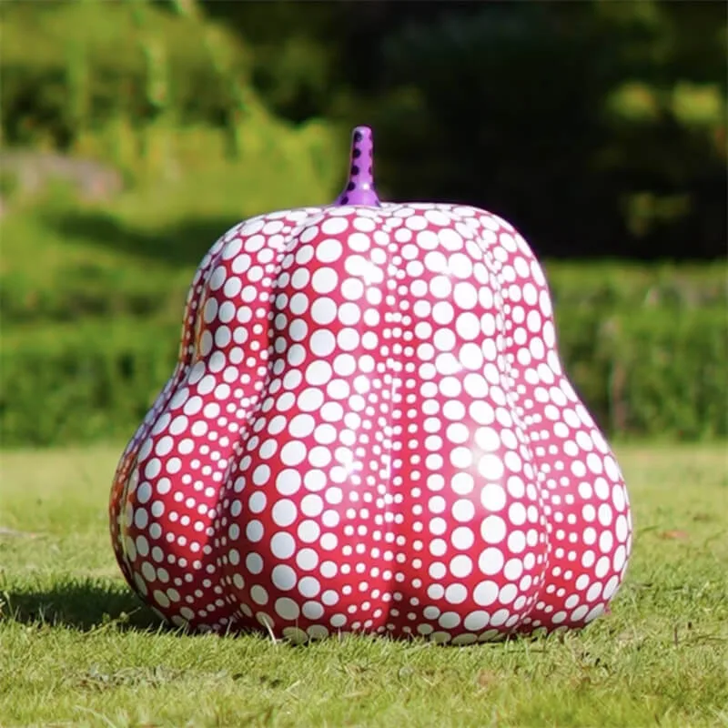 Polka Dot Art Giant Pumpkin Sculpture | Outdoor Farm / Park Viral Photo Prop — view 3