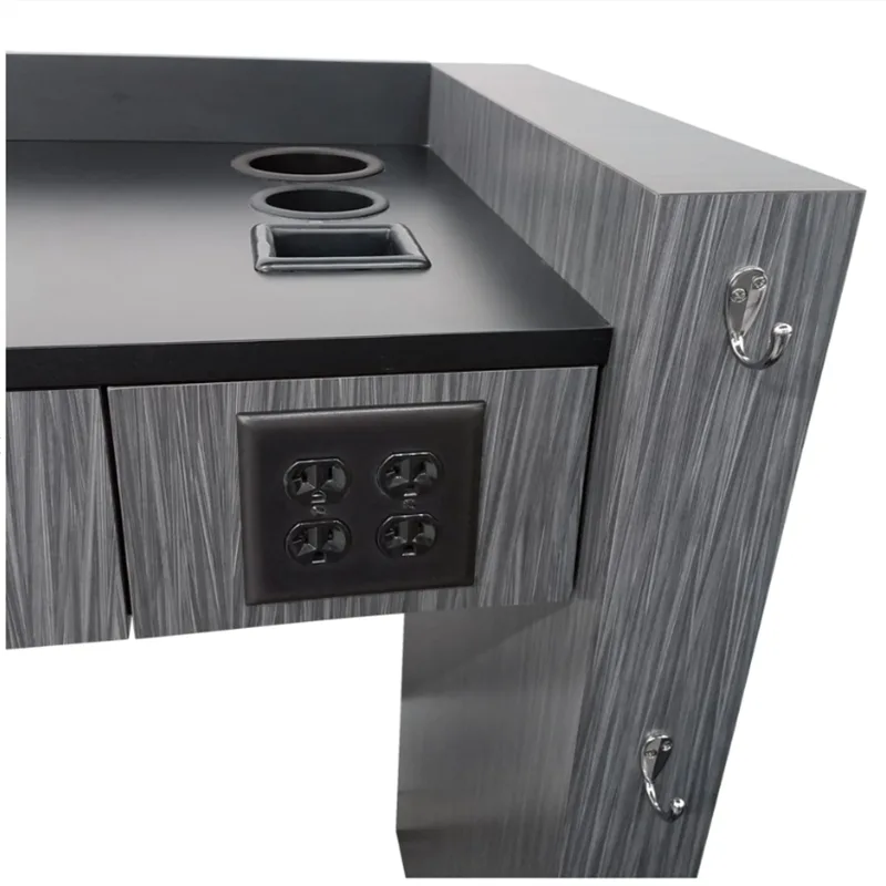 Portable free standing barber station customized barber furniture with light on sale — view 3