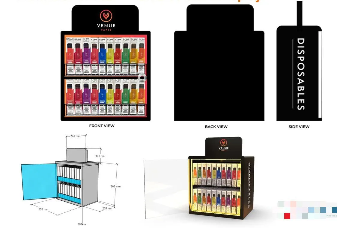Portable vape display cabinet cigarette store furniture for sale — view 5