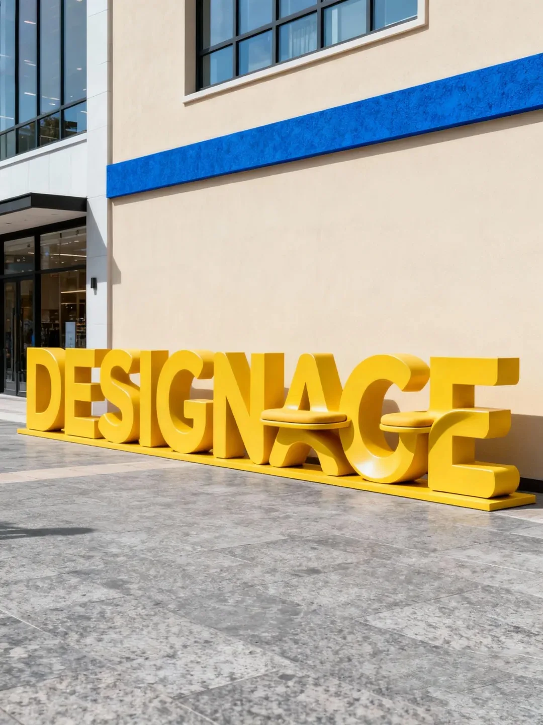 Practical & Decorative Fiberglass Letter Bench — view 3