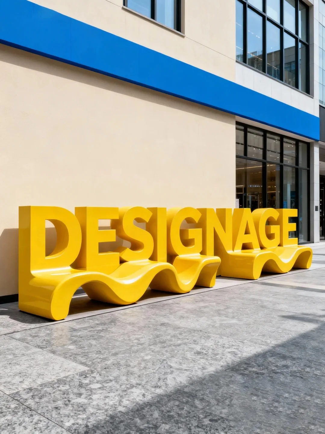 Practical & Decorative Fiberglass Letter Bench — view 4
