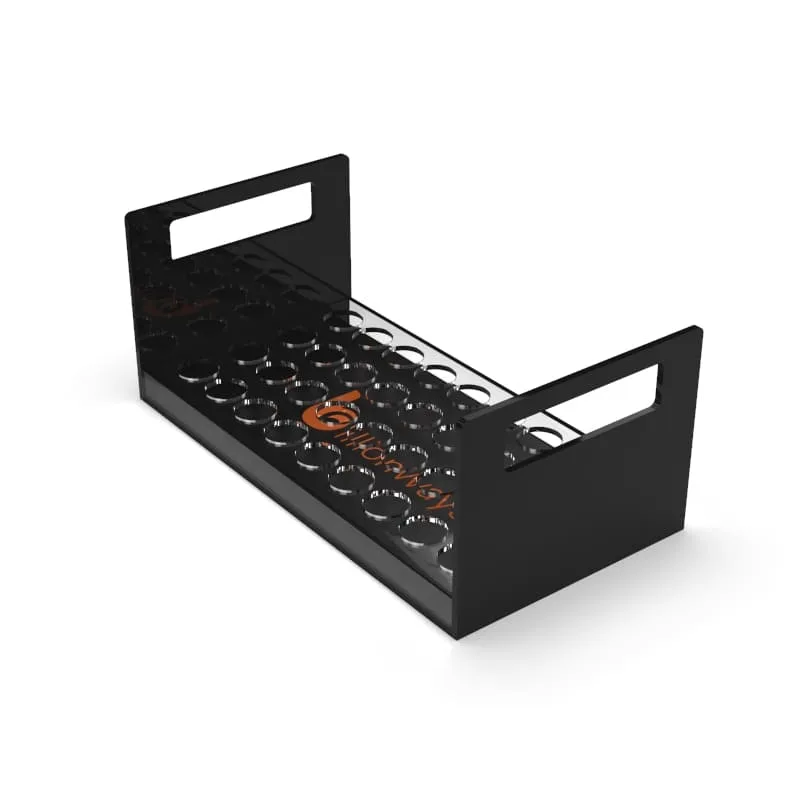 Practical e-cigarette & retail display rack with round holes and side handles — view 3