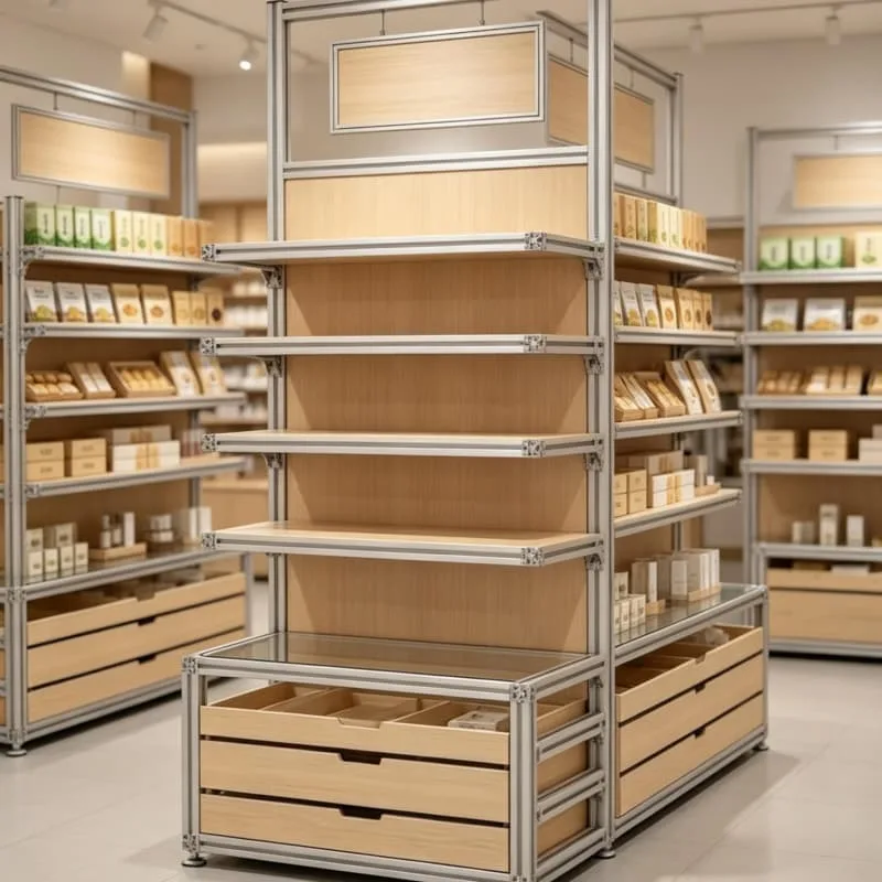 Practical freestanding wooden stand for large bakery display needs — view 3