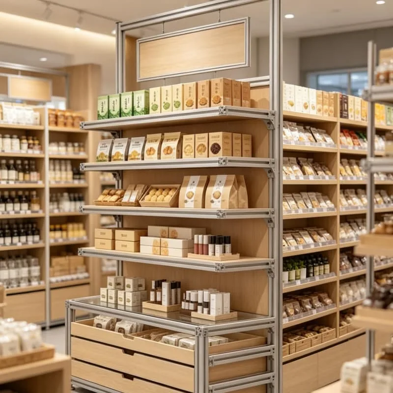 Practical freestanding wooden stand for large bakery display needs — view 6