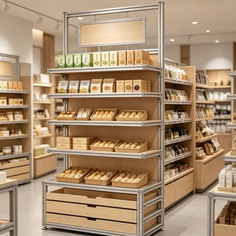 Practical freestanding wooden stand for large bakery display needs — view 5