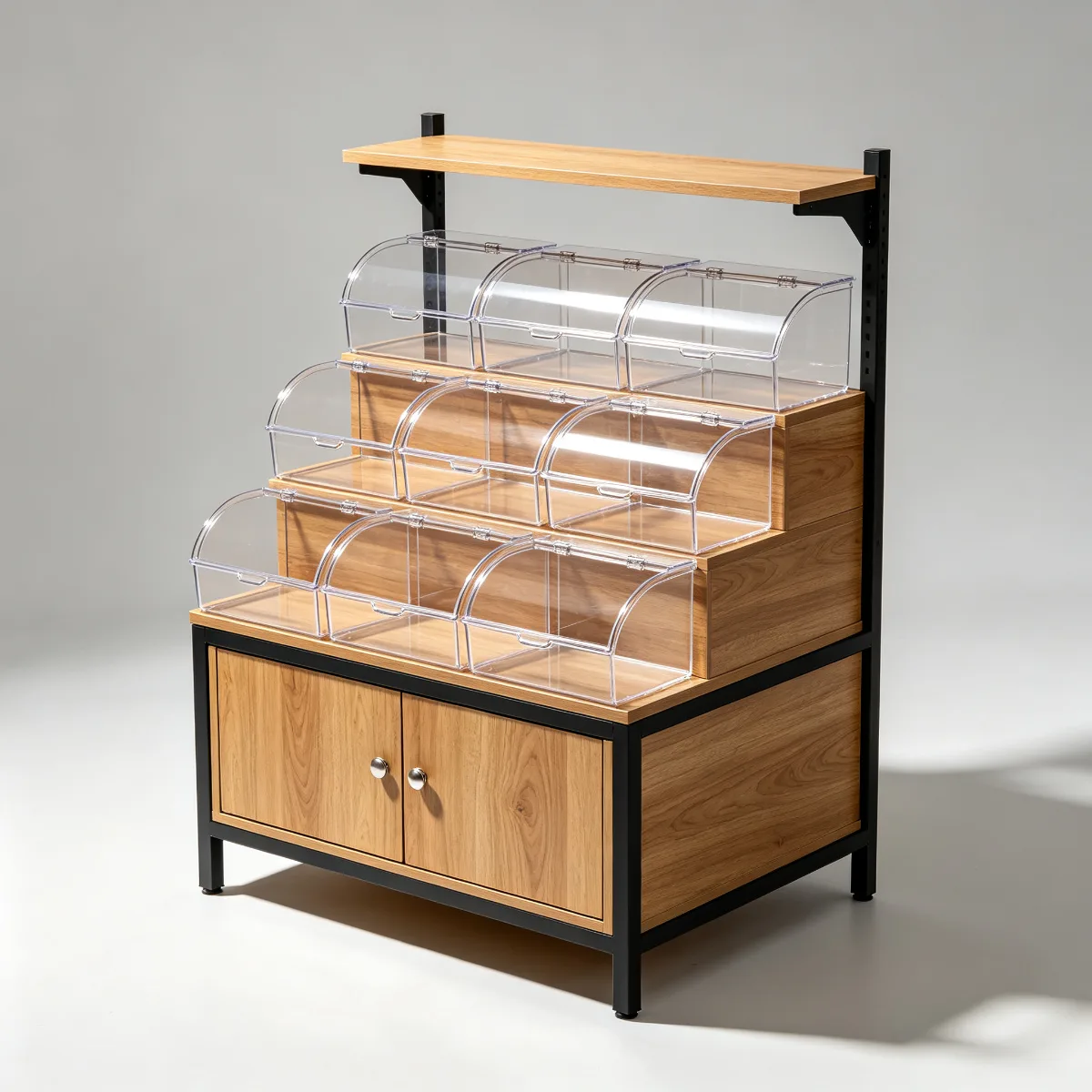 Practical wooden candy display cabinet with acrylic box in hot sale — view 4